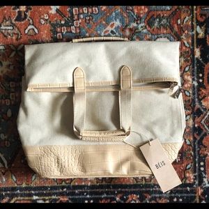 BEIS Convertible Backpack in Beige Croc